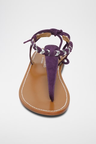 Sandales en nubuck Smith - Violet et argenté