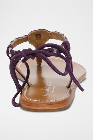 Sandales en nubuck Smith - Violet et argenté