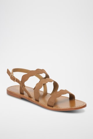 Sandales en cuir de chèvre nubuck Mirandola - Camel