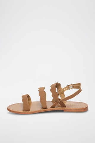 Sandales en cuir de chèvre nubuck Mirandola - Camel