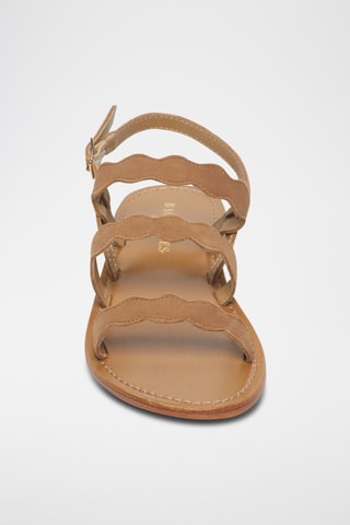 Sandales en cuir de chèvre nubuck Mirandola - Camel