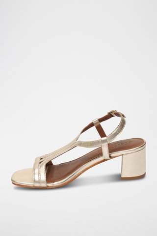 Sandales à talons en cuir de chèvre Oscina - Doré