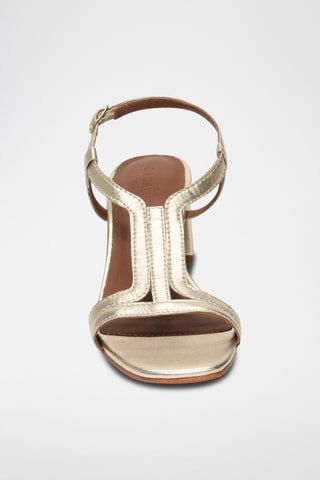 Sandales à talons en cuir de chèvre Oscina - Doré