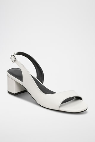 Sandales à talons en cuir de chèvre Janelle - Blanc