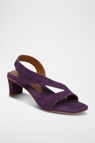 Sandales à talons en cuir de chèvre nubuck Jane - Violet
