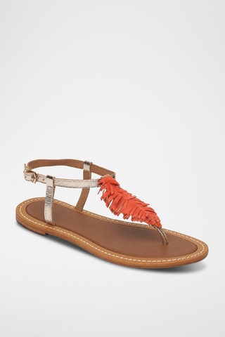 Sandales en cuir de chèvre Exvara - Corail