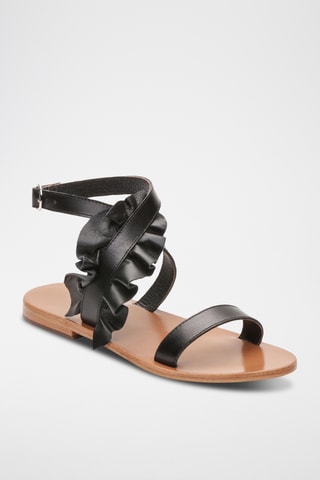 Sandales en cuir de mouton Hillary - Noir