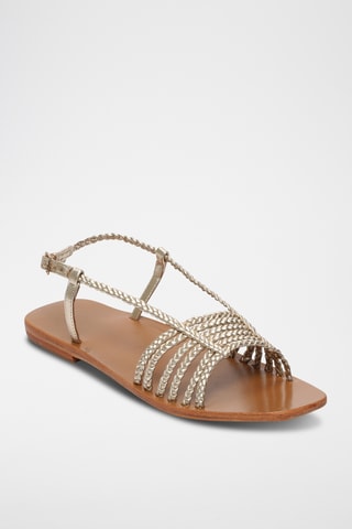 Sandales en cuir nappa Lisa - Gris
