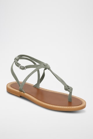 Sandales en cuir de chèvre nubuck Quinta - Kaki