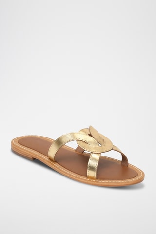 Mules en cuir Fynara - Doré