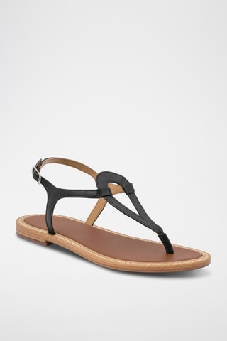 Sandales en cuir de chèvre Zaretha - Noir