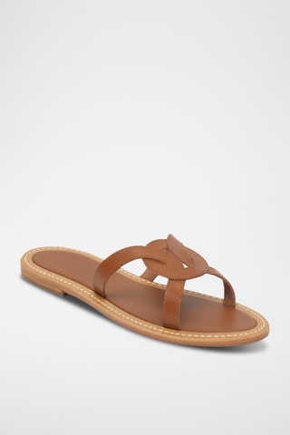 Mules en cuir Fynara - Camel