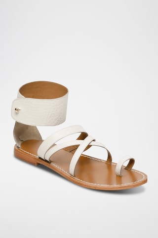 Sandales à talons en cuir de chèvre Lana - Blanc