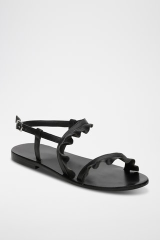 Sandales à talons en cuir d’agneau nappa Kanao - Noir