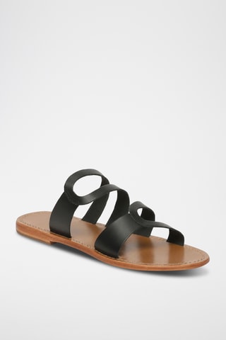 Mules en cuir Syrine - Noir