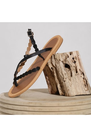 Sandales en cuir de chèvre Lortena - Noir