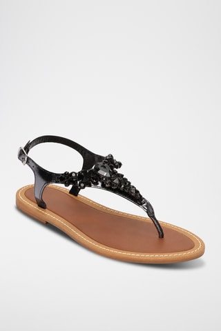 Sandales en cuir de chèvre Myriela - Noir