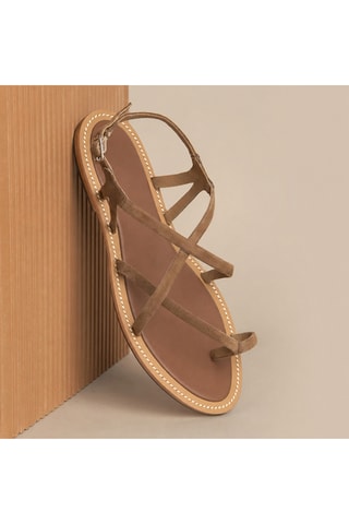 Sandales en cuir de chèvre nubuck Xandria - Camel