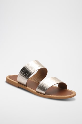 Mules en cuir de chèvre Vivienne - Doré