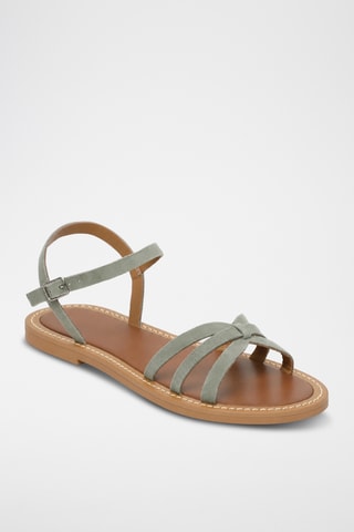 Sandales en cuir de chèvre nubuck Olina - Kaki