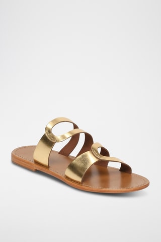 Mules en cuir Syrine - Doré