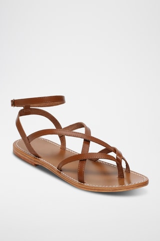Spartiates en cuir Justine - Camel