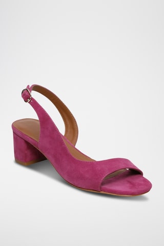 Sandales à talons en cuir de chèvre nubuck Janelle - Violet