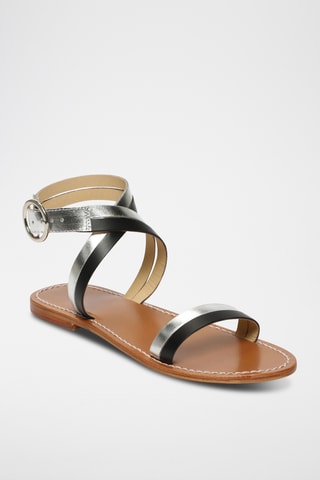Sandales en cuir de chèvre Leona - Noir