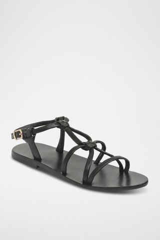 Sandales en cuir nappa de mouton Elviane - Noir