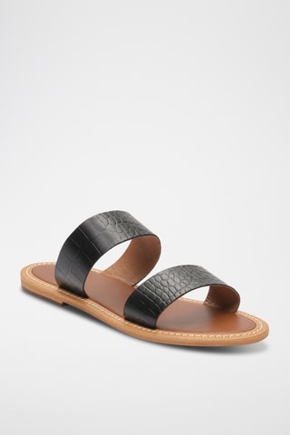Mules en cuir de chèvre Vivienne - Noir