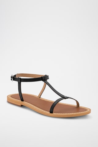 Sandales en cuir de chèvre Ilvena - Noir