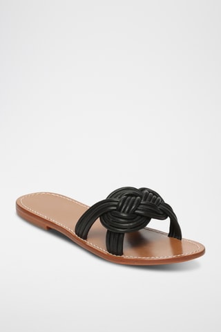 Mules en cuir nappa Lizzi - Noir
