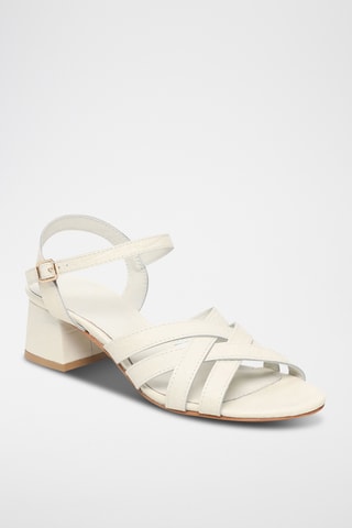 Sandales à talons en cuir de chèvre Uma - Blanc