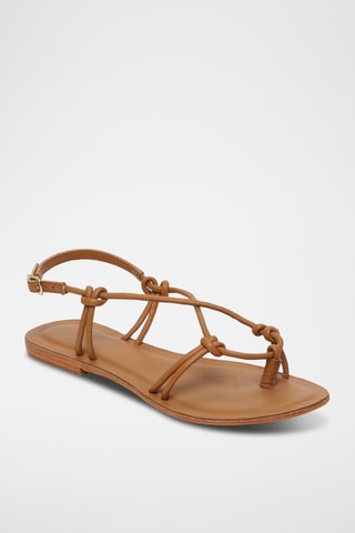 Sandales en cuir de mouton Kikue - Camel