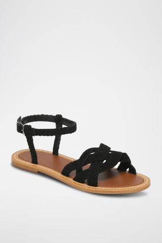 Sandales en cuir de chèvre nubuck Zahara - Noir
