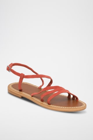Sandales en cuir de chèvre nubuck Orlena - Orange