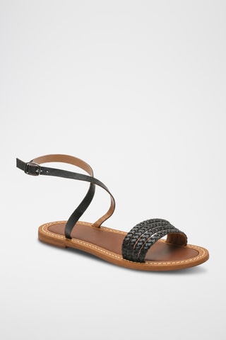 Sandales en cuir de chèvre Cindyra - Noir