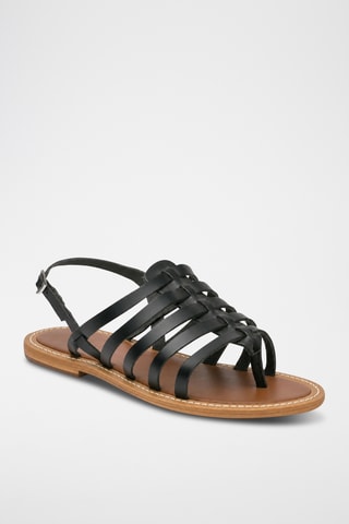 Spartiates en cuir Lorenza - Noir