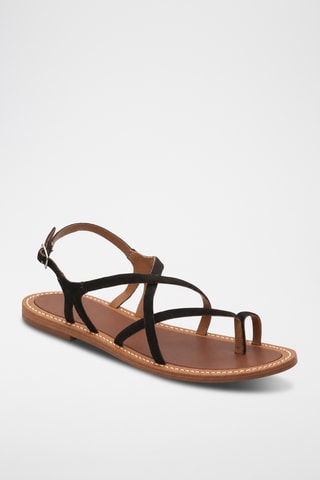 Sandales en cuir de chèvre nubuck Xandria - Noir