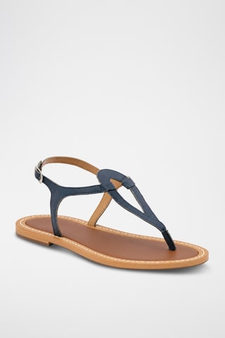 Sandales en cuir de chèvre Zaretha - Bleu marine