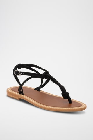 Sandales en cuir de chèvre nubuck Quinta - Noir