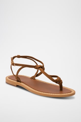 Sandales en cuir de chèvre nubuck Quinta - Camel