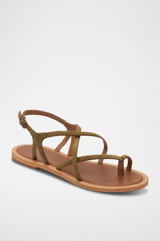 Sandales en cuir de chèvre nubuck Xandria - Vert