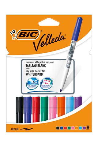 8 feutres effaçables à sec Velleda® 1741 - 8 encres