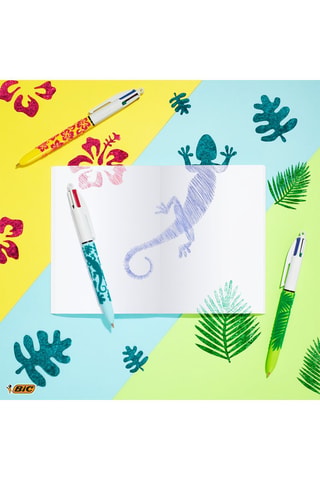 3 Balpennen met 4 Kleuren Velours  4 Kleuren