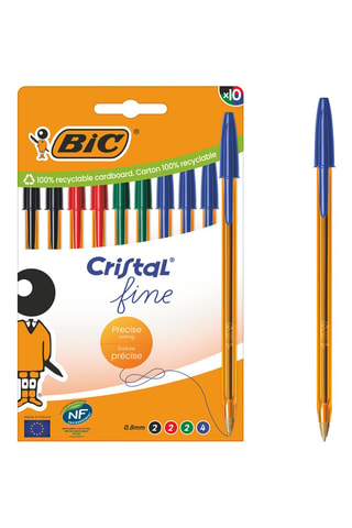 10 Balpennen Cristal - 4 Kleuren