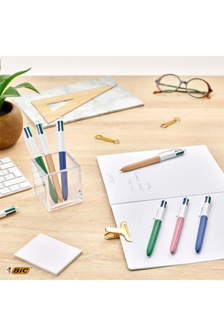 12 Balpennen met 4 Kleuren 4 Inktkleuren