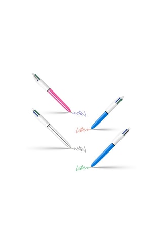Pot met 6 Balpennen met 4 Kleuren 6 Inktkleuren