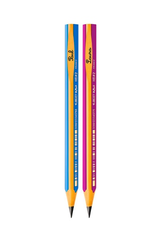 2 BIC Kids Crayons à Papier d'Apprentissage Triangulaires Extra-Larges HB - Coloris aléatoire