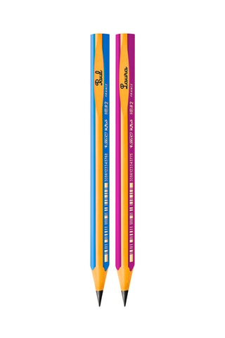 2 BIC Kids Crayons à Papier d'Apprentissage Triangulaires Extra-Larges HB - Coloris aléatoire